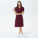 Maroon Plain Dress for Women Image
