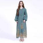 Green Embroidery Galabia for Women Image