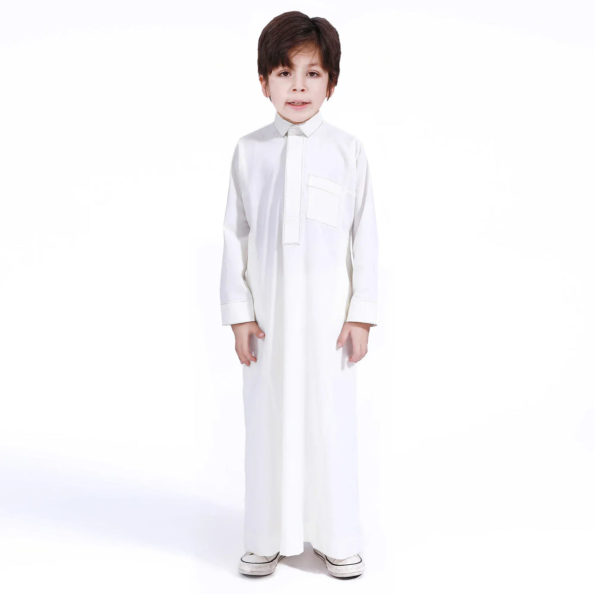 White Embroidery Arabic Thoub For Boys Image