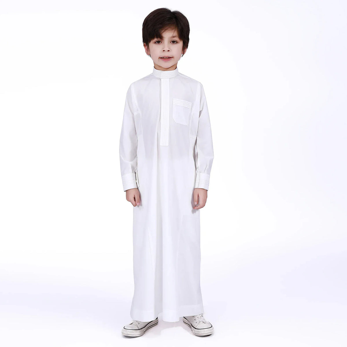 White Embroidery Arabic Thoub For Boys Image
