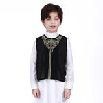 Black Embroidery Waistcoat For Boys Image
