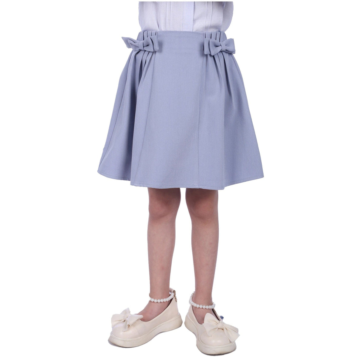 Blue Purple Plain Formal Skirt For Girls Image