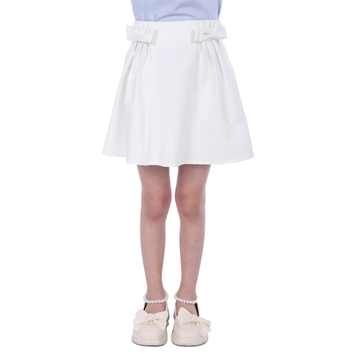 Off White Plain Formal Skirt For Girls Image