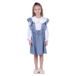 Grey Blue Plain Formal Skirt For Girls Image