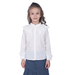 Off White Plain Formal Shirt For Girls Image