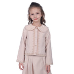 Shrimp Pink Embroidery Formal Jacket For Girls Image