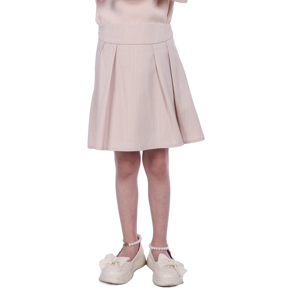 Shrimp Pink Plain Formal Skirt For Girls Image