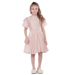 Shrimp Pink Plain Formal Dress For Girls Image