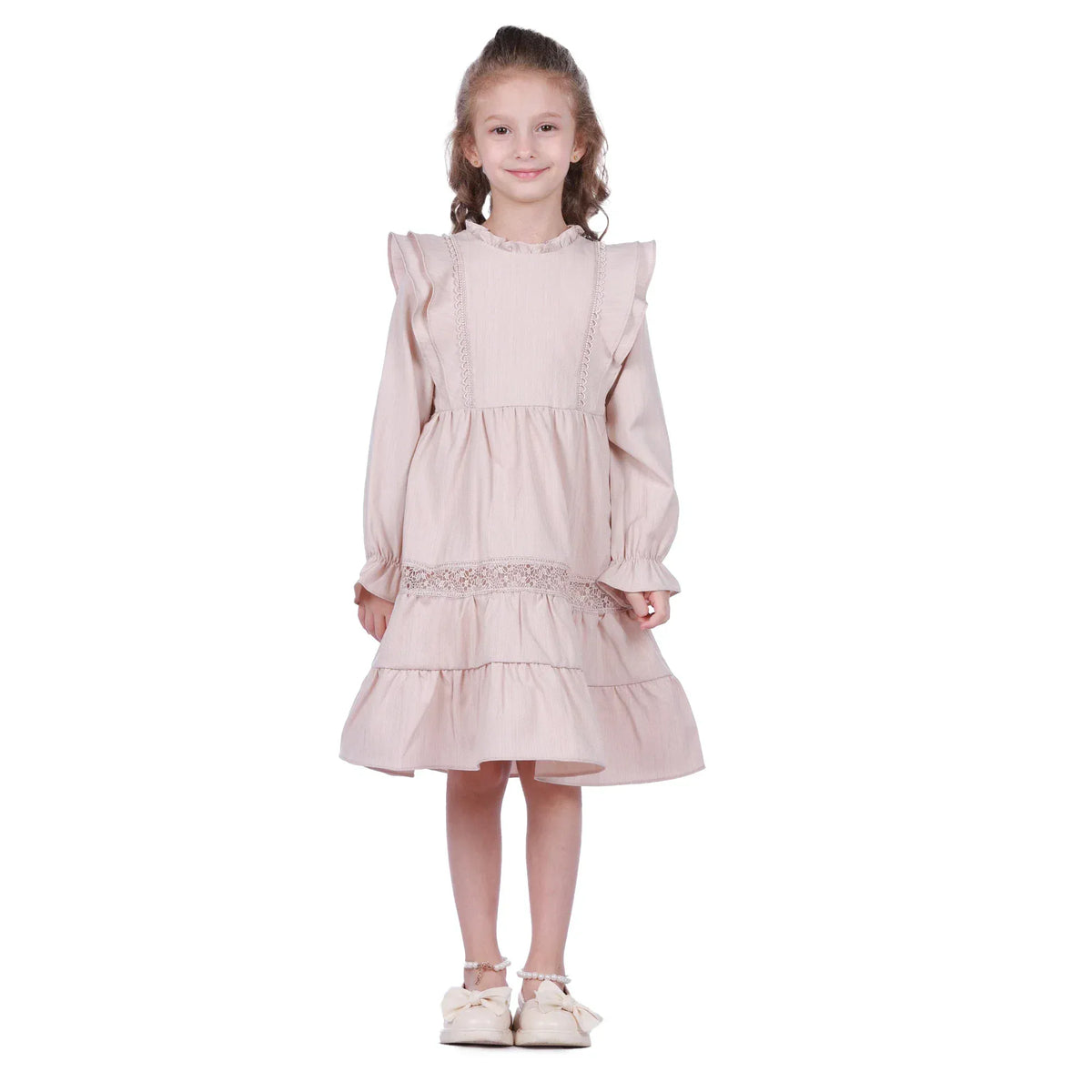 Shrimp Pink Embroidery Formal Dress For Girls Image