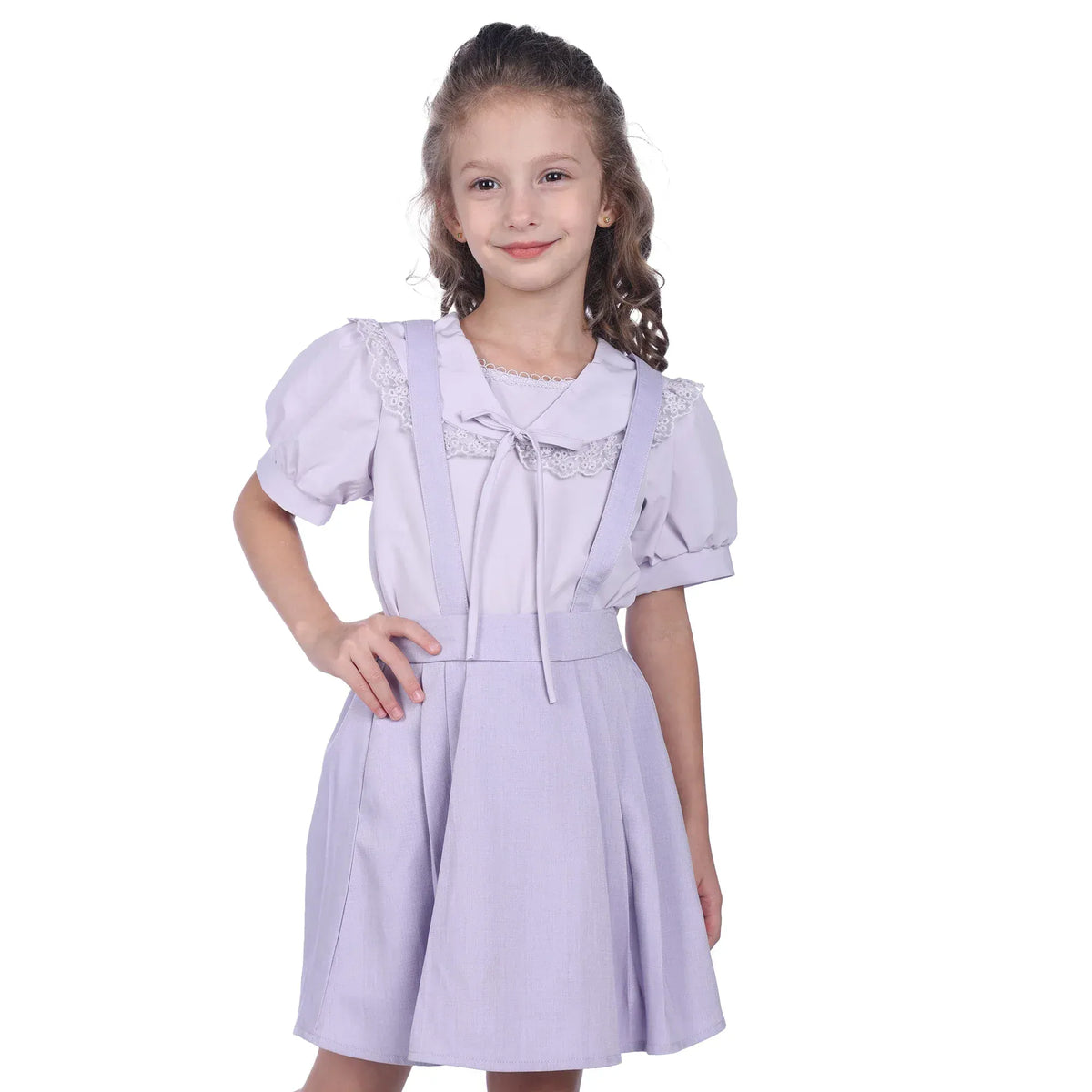 Purple Solid Formal Skirt For Girls Image