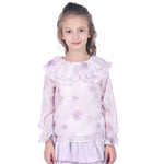 Pink Purple Floral Formal Blouse For Girls Image