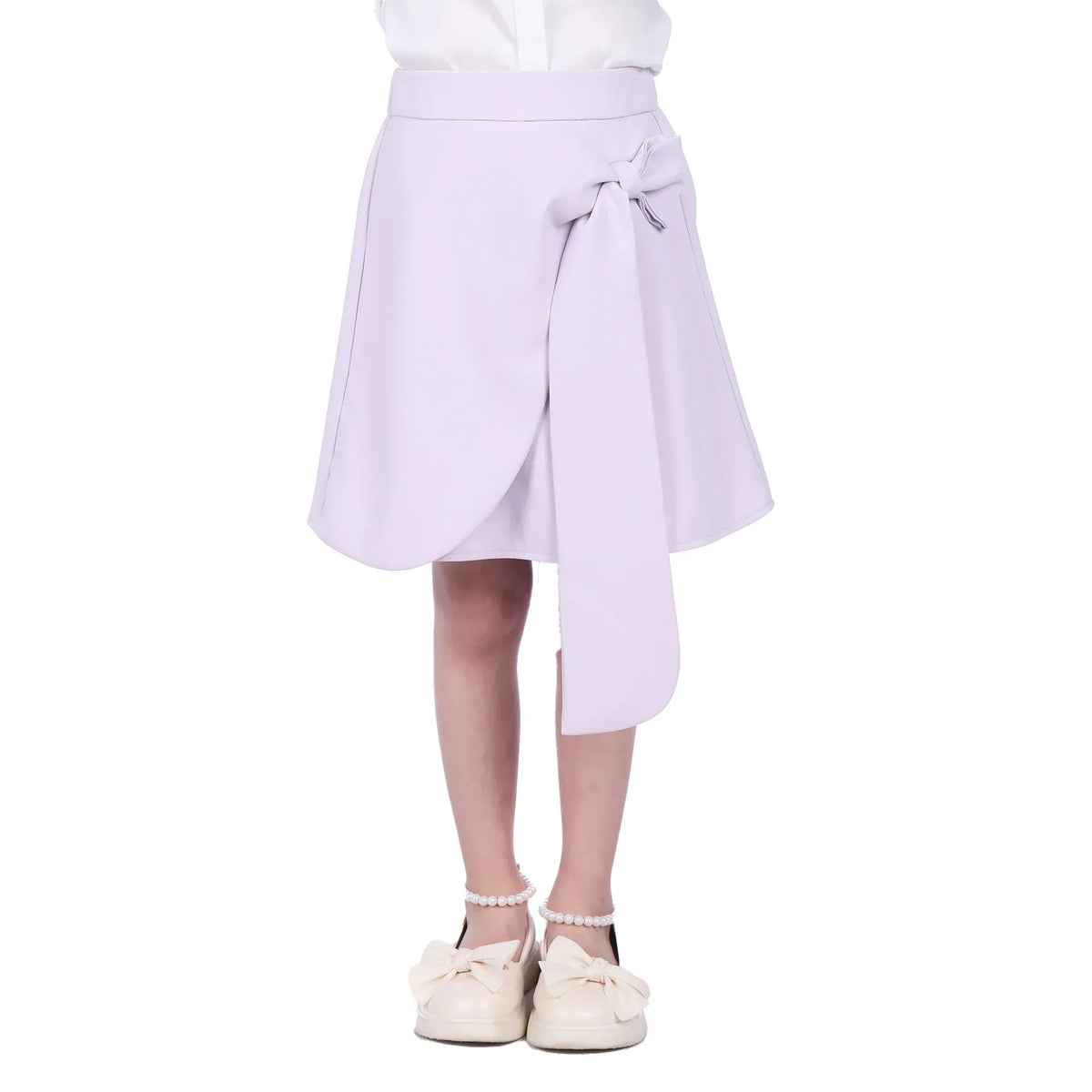 Light Purple Plain Formal Skirt For Girls Image