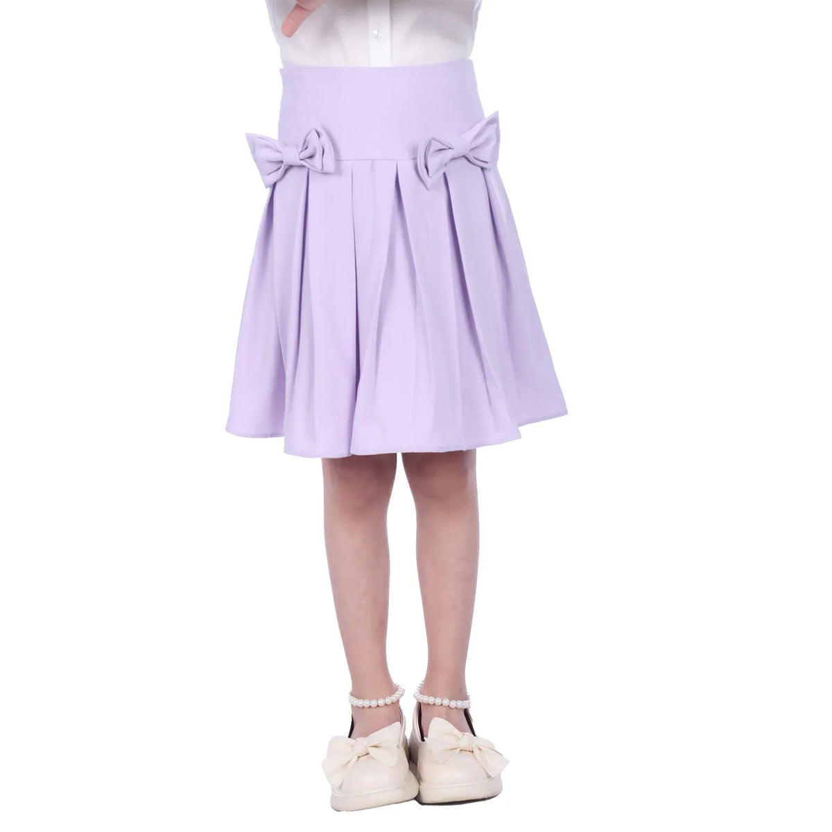 Light Purple Plain Formal Skirt For Girls Image