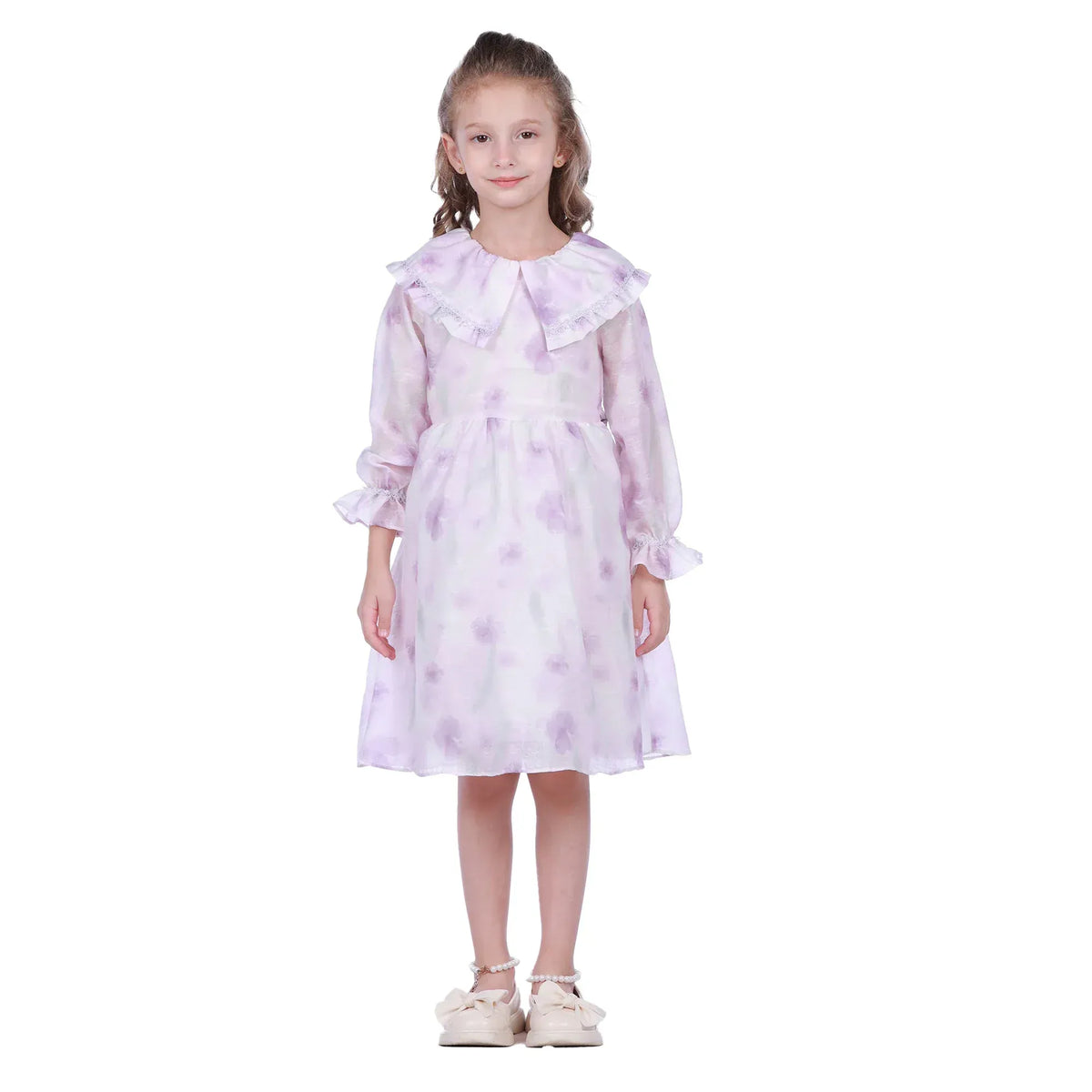 Pink Purple Floral Formal Dress For Girls Image