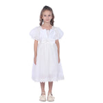 Off White Laced Facny Dress for Girls Image