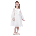 Off White Floral Fancy Dress For Girls Image