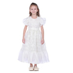 Off White Floral Facny Dress for Girls Image