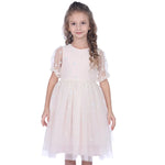 Pink Beige Floral Facny Dress for Girls Image