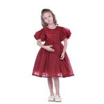 Maroon Floral Facny Dress for Girls Image