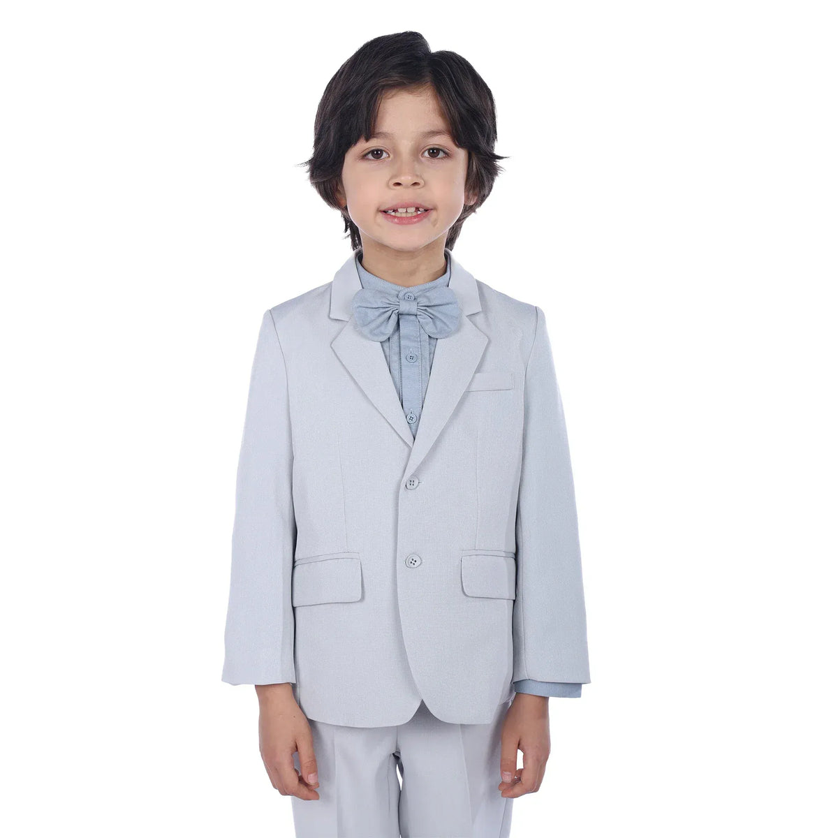 Light Grey Plain Formal Jacket For Boys Image