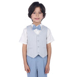Light Grey Plain Formal Waistcoat For Boys Image