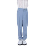 Grey Blue Plain Formal Pants For Boys Image