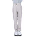 Beige Solid Formal Pants For Boys Image