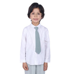 Off White Plain Formal Shirt For Boys Image
