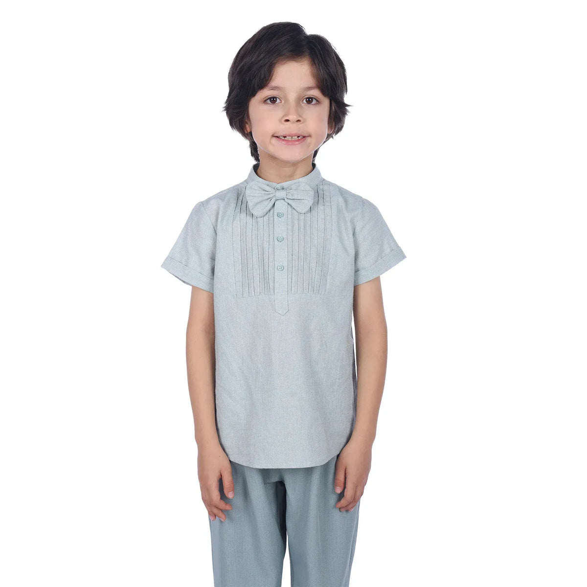 Lake Green Solid Formal Blouse For Boys Image