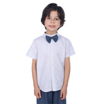 Light Grey Solid Formal Shirt For Boys Image