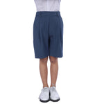 Navy Plain Formal Shorts For Boys Image