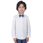 Grey White Striped Formal Blouse For Boys Image