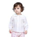 Off White Plain Formal Shirt For Baby girl Image