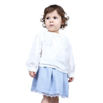 Off White Laded Formal Blouse for Baby girl Image