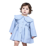 Light Blue Checked Formal Jacket for Baby girl Image