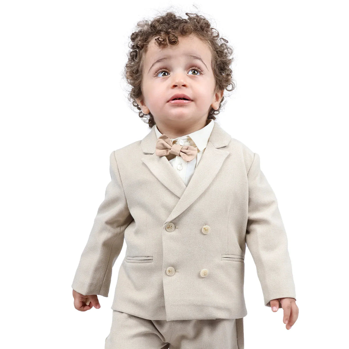 Dark Beige Solid Formal Jacket for Baby boy Image
