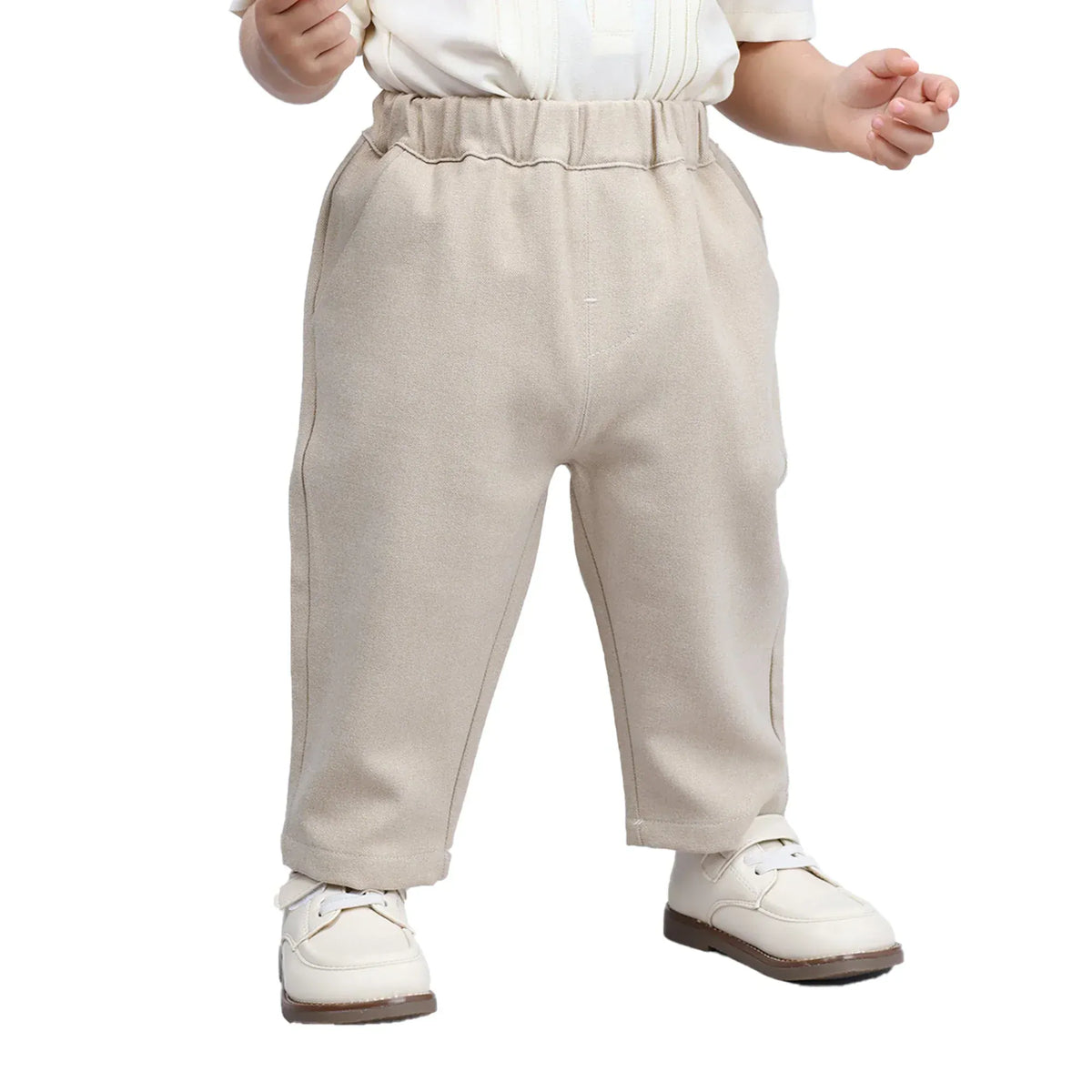 Dark Beige Solid Formal Pants for Baby boy Image