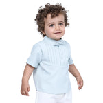 Light Lake Green Quilting Formal Blouse For Baby boy Image