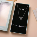 10Y+ Silver Silver Butterfly Set For Girls - Necklace, Earring and Ring Image