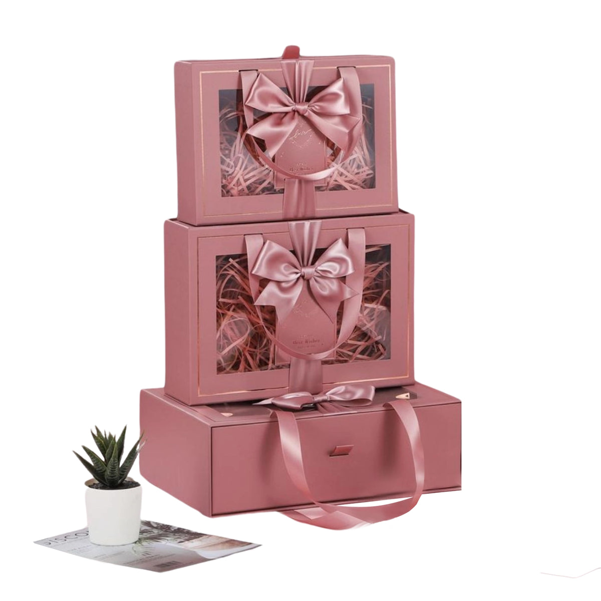 Dark Pink wooden Gift Box Image