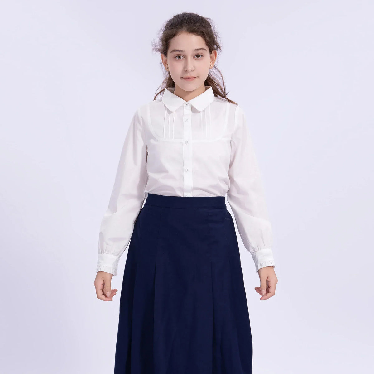 Embroidery Uniform Shirt for Girls Image