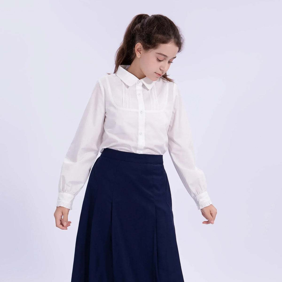 Embroidery Uniform Shirt for Girls Image