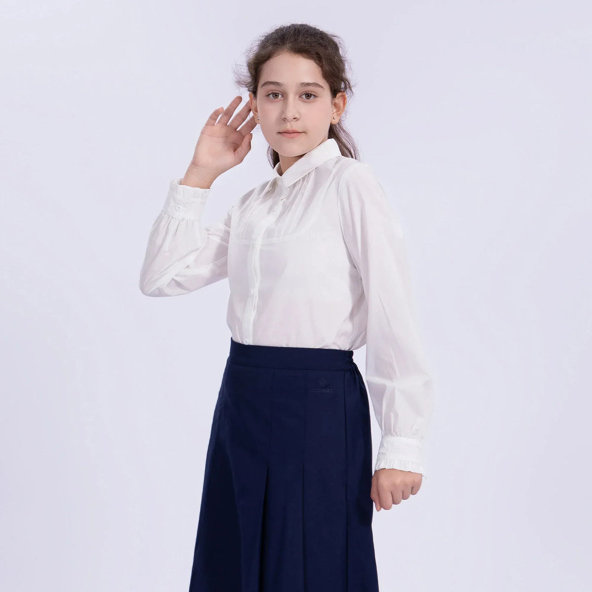 Embroidery Uniform Shirt for Girls Image