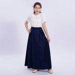 Light Beige Embroidery Uniform Shirt for Girls Image