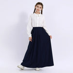 White Embroidery Uniform Shirt for Girls Image