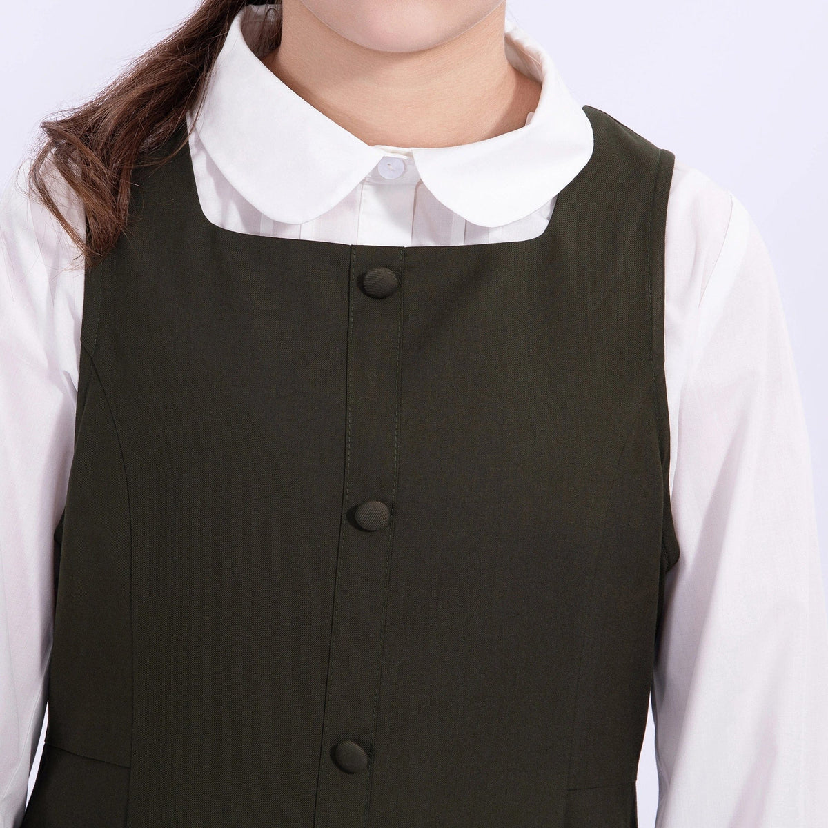 Embroidery Uniform Dress for Girls Image