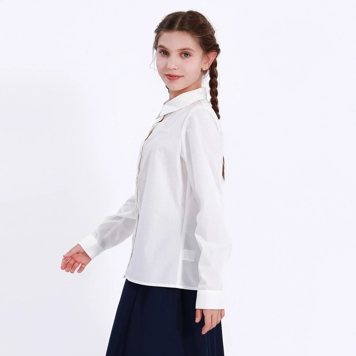 Embroidery Uniform Shirt for Girls Image
