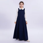 Navy Embroidery Uniform Dress for Girls Image