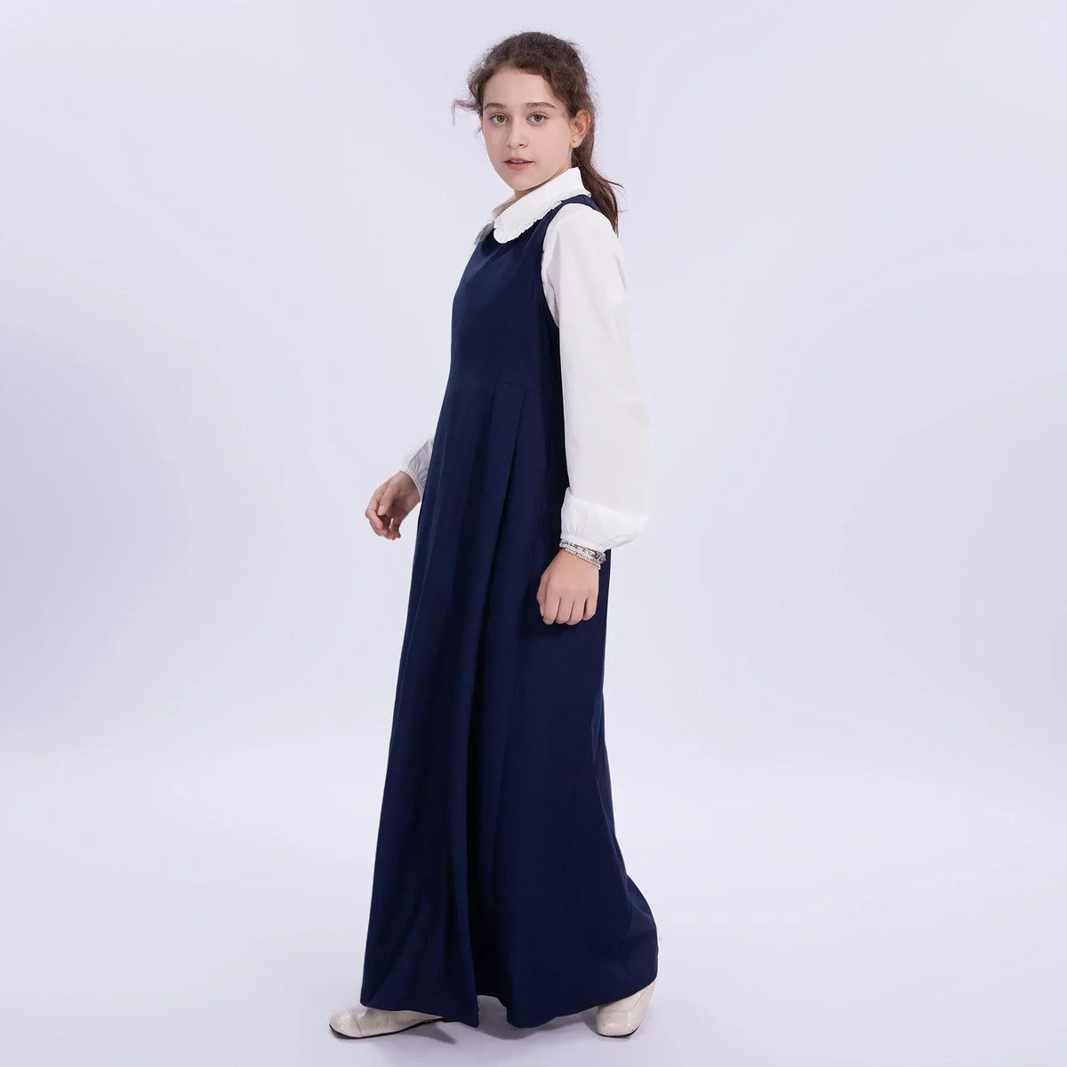 Embroidery Uniform Dress for Girls Image