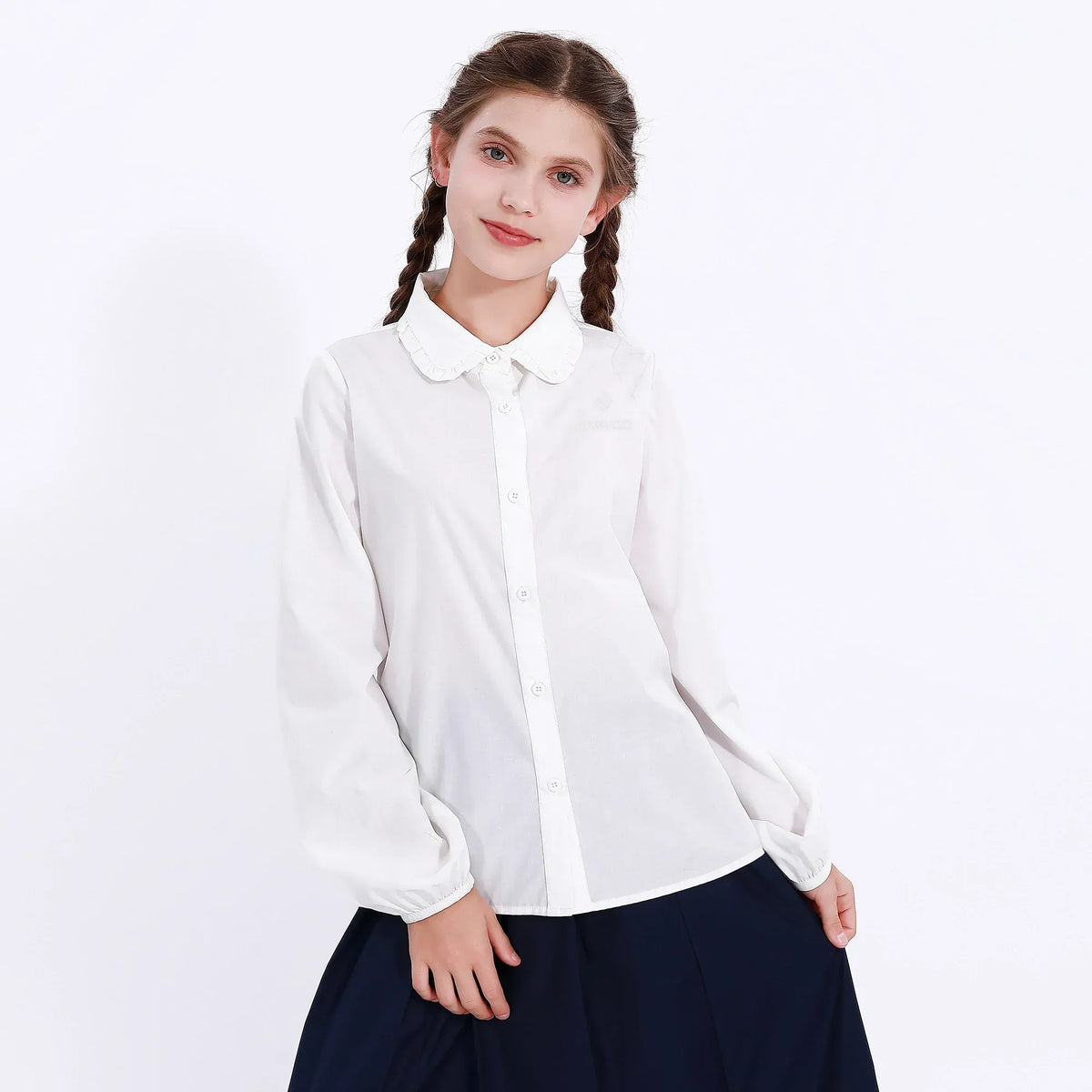 Embroidery Uniform Shirt for Girls Image